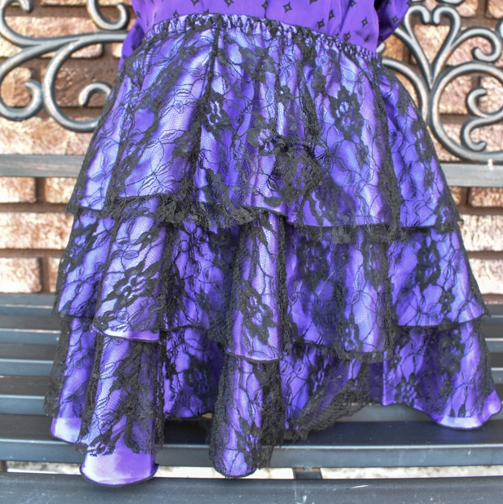 Lace Purple Ruffle Skirt - Picture 2 of 2